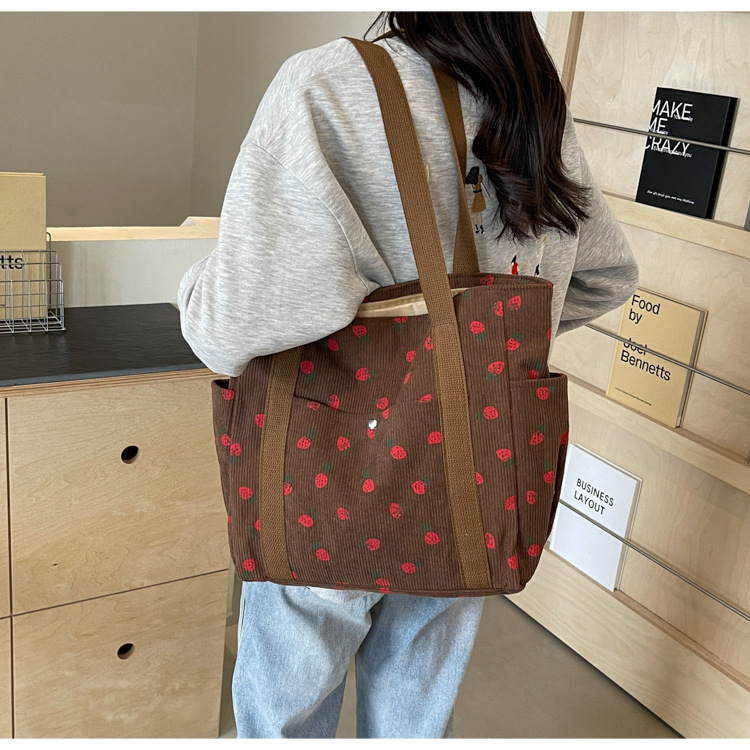 Strawberries Corduroy Handbag: Sweet Versatile Shoulder Tote Bag 13 img ibank O1CN01HPkSgo1zkvav4dxEP 2217642776753 0 cib