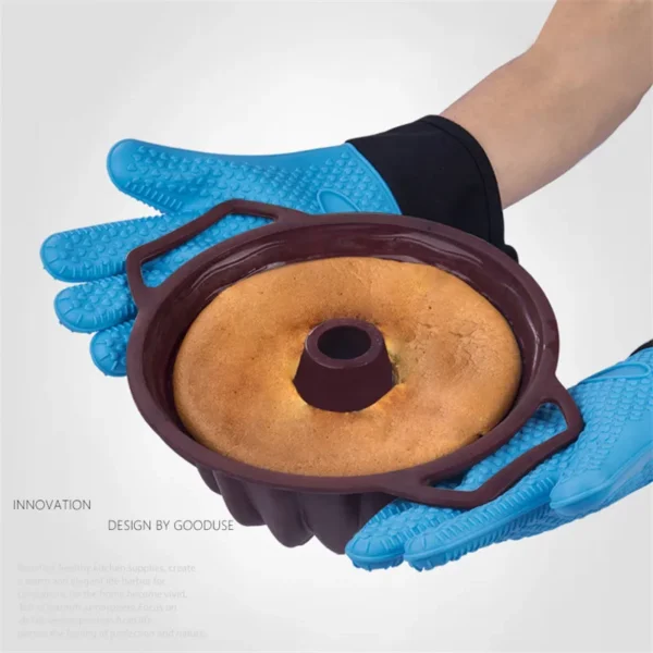 1-2Pcs Silicone Heat-Resistant Gloves Cooking Barbecue Gants Silicone Kitchen Microwave Mittens Grill Oven Anti-Scalding Mitts - Image 4
