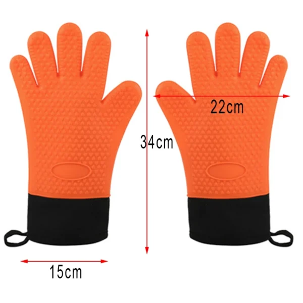 1-2Pcs Silicone Heat-Resistant Gloves Cooking Barbecue Gants Silicone Kitchen Microwave Mittens Grill Oven Anti-Scalding Mitts - Image 6