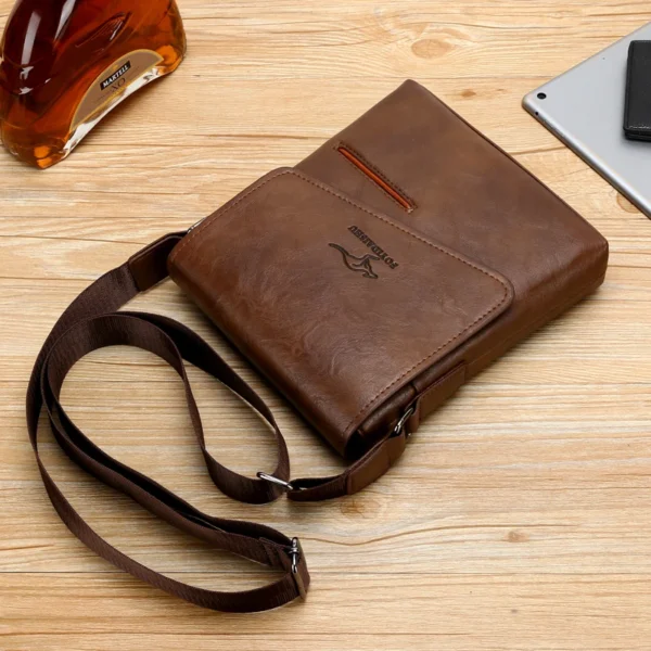 Kangaroo Luxury Brand Vintage Men Shoulder Bag Leather Messenger Bag Waterproof Office Business Crossbody Bag For Male Handbags - Image 5