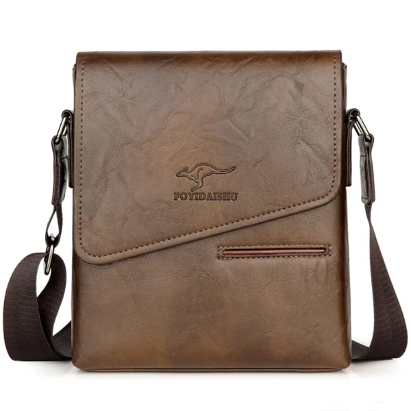 Kangaroo Luxury Brand Vintage Men Shoulder Bag Leather Messenger Bag Waterproof Office Business Crossbody Bag For Male Handbags - Image 3