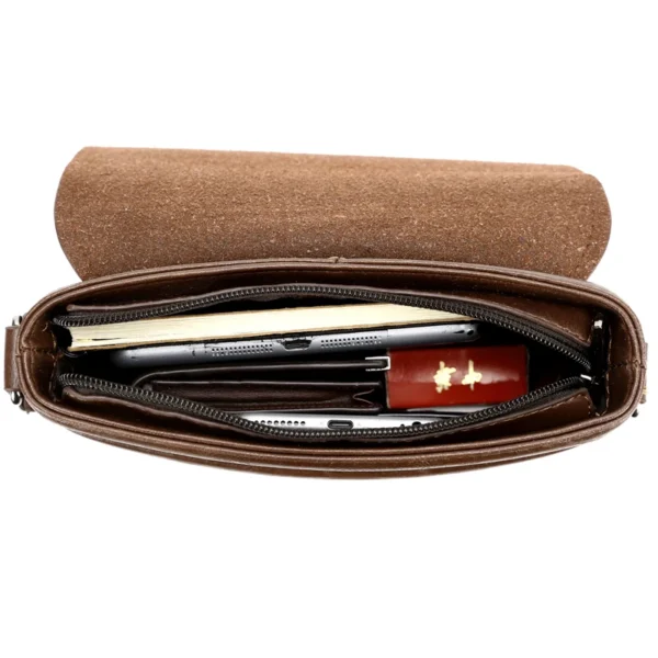 Kangaroo Luxury Brand Vintage Men Shoulder Bag Leather Messenger Bag Waterproof Office Business Crossbody Bag For Male Handbags - Image 6