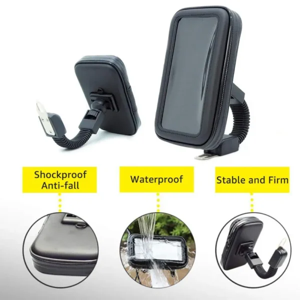 Motorcycle Telephone Holder Support Moto Bicycle Rear View Mirror Stand Mount Waterproof Scooter Motorbike Phone Bag for Samsung - Image 3