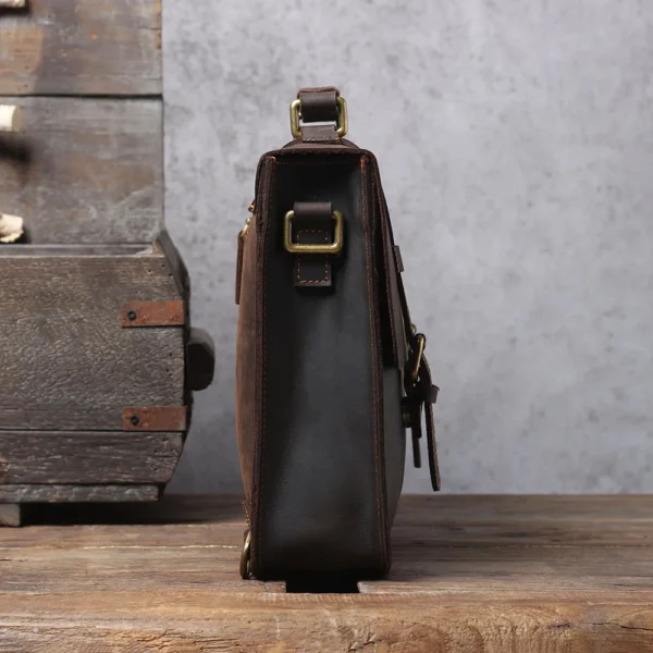 S.WORKE Vintage Genuine Leather Backpack Men's Shoulder Bag Handbag Crazy-horse Cowhide Leather School Tote Bag Women Retro - Image 4