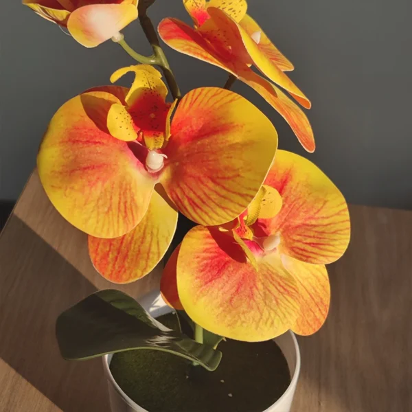 Bonsai Simulated Butterfly Orchid Artificial Potted Plant Desk Dining Table Home Office Vase Wedding Home Room Decoration Gift - Image 5