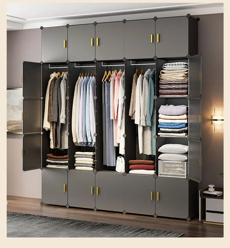 New Simple Wardrobe: Plastic Collapsible Sturdy Dustproof Cube Storage 18 kf S00cddc218e9545e8baf149fcc147279ci