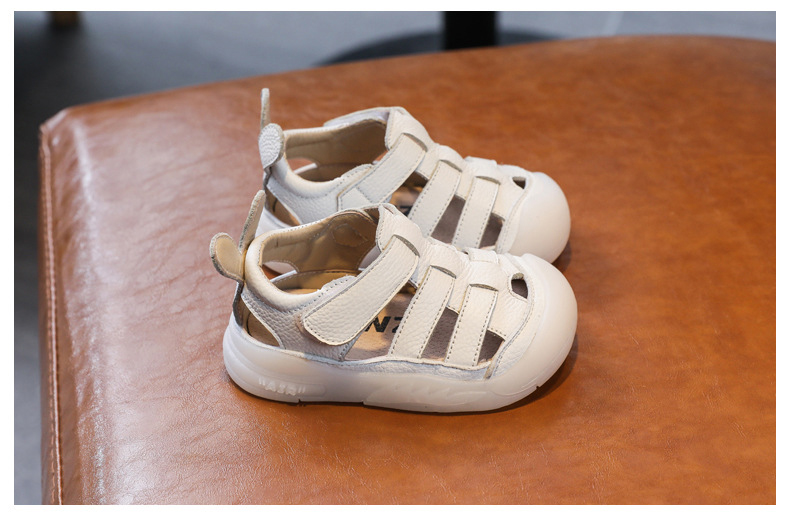 Baby Girls Boys Sandals: Genuine Leather Soft-Soled School Beach Shoes 12 kf S039a88c72bc2444297d17013323fe7a3g
