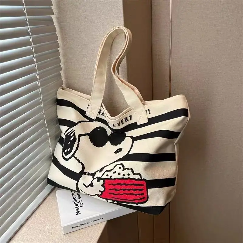 Disney Snoopy Canvas Bag: Cute Cartoon Tote for Students & Books 8 kf S03e71b94ddc04bd3b6f873668b4f03fbe