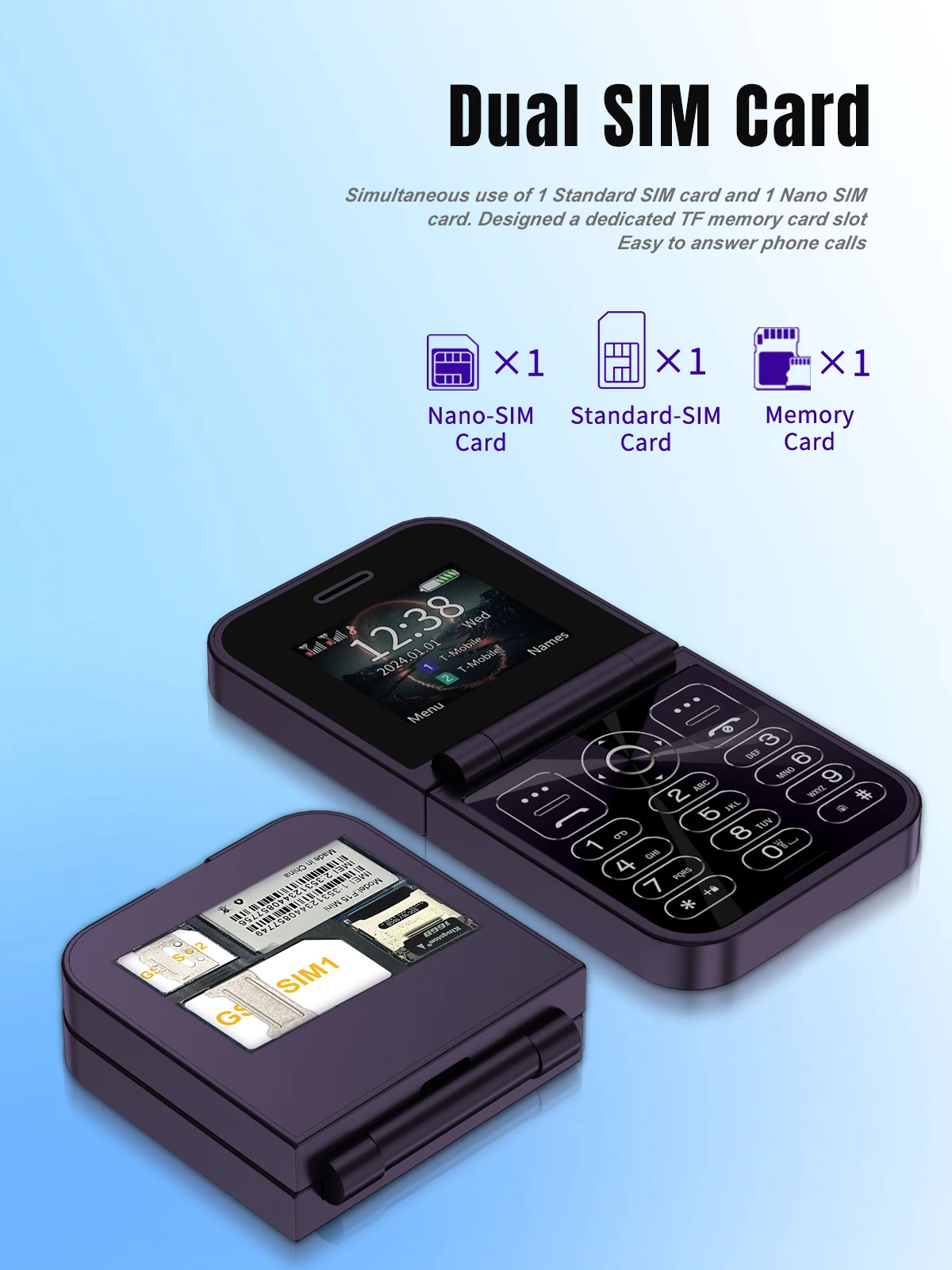 SERVO F15 Mini Flip Phone: Dual SIM, Magic Voice, Call Recording, 2G GSM 10 kf S0404ddcaea584c44915d50a6e9d6eadbm