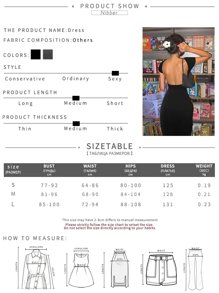Nibber Solid Backless Maxi Dress: Elegant Slim Short Sleeve Bodycon Streetwear 8 kf S043fee7479e64f81ab3647ce34e6f991S