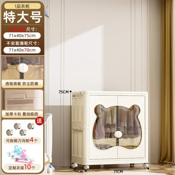 Wardrobe Clothes Baby Storage Cabinet Wardrobe Furniture Guarda Roupa Infantil Foldable Plastic Closet Bedroom Furniture - Image 5