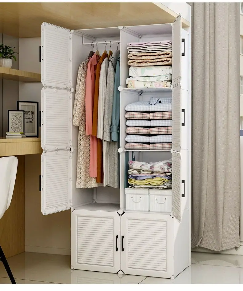 Household Collapsible Wardrobe: Multifunctional Dustproof Plastic Storage 14 kf S097dfbb295b3469eb627d312fc91210aA