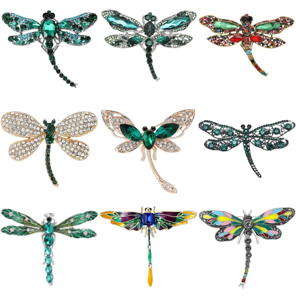 Rhinestone Dragonfly Brooches for Women Unisex Insects Pins Banquet Party Backpack Gifts Jewelry Accessories