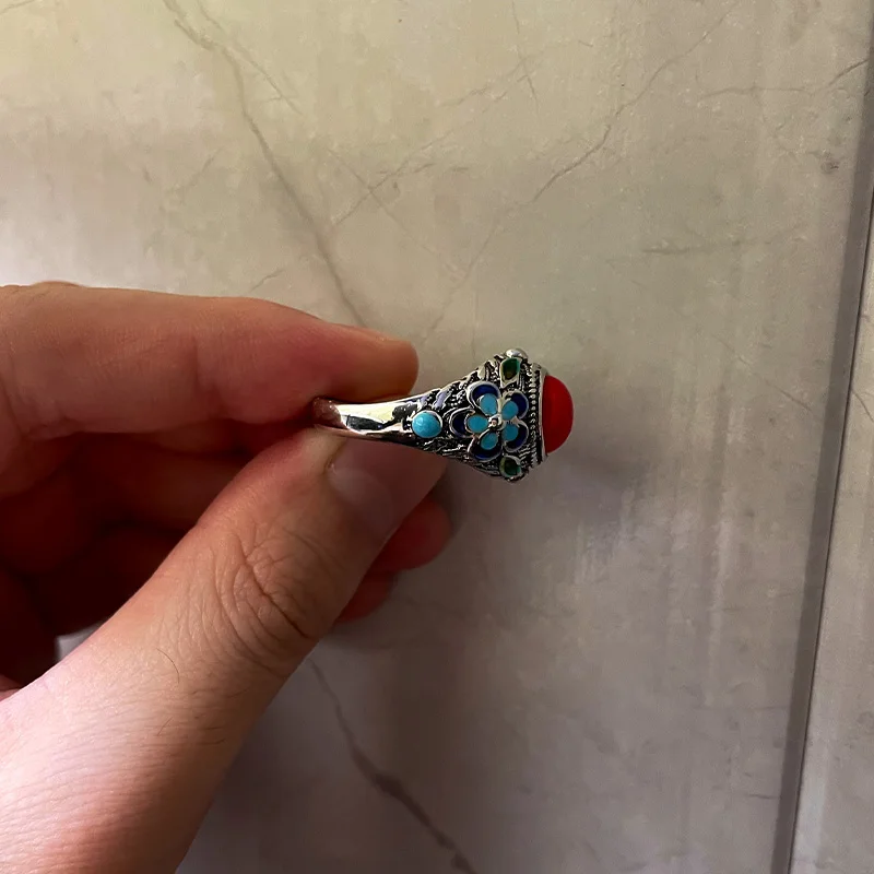 Retro Filigree Inlaid Ring: Burnt Blue Gothic Open Ring (Handmade) 13 kf S0bcc547551c64a2e89dbcc65a9ce450bY