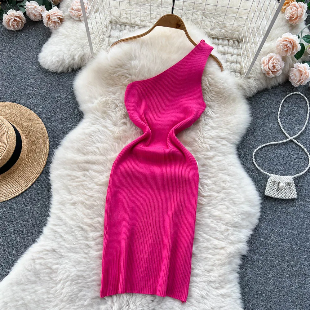 Solid Mini Dress: Sexy Slim Elastic Knit Party Dress (Package Hips) 13 kf S0cafe7c3d6254a208654ebde3c0bd5f4z