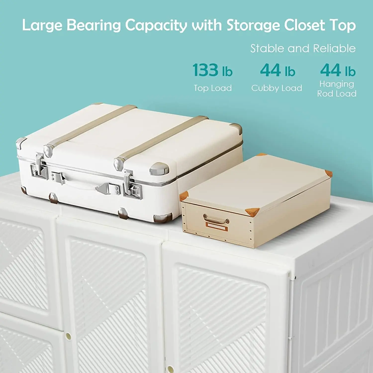 Portable Folding Closet Wardrobe: Cubby Storage, Hanging Rods, Magnet Doors 15 kf S102e11093216470bae954a54d6cb4fbeI