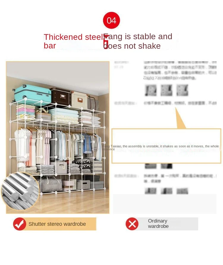 Household Wardrobe Organizer: Dustproof Collapsible Storage Cabinets 13 kf S104e1d6b410046af99e9e06fb3e0b51de