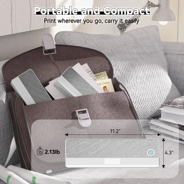 PeriPage P81 Portable Thermal Printer Wireless Travel - Mobile Compact Printer Support 8.5 X 11 US Letter & A4 Thermal Paper - Image 3