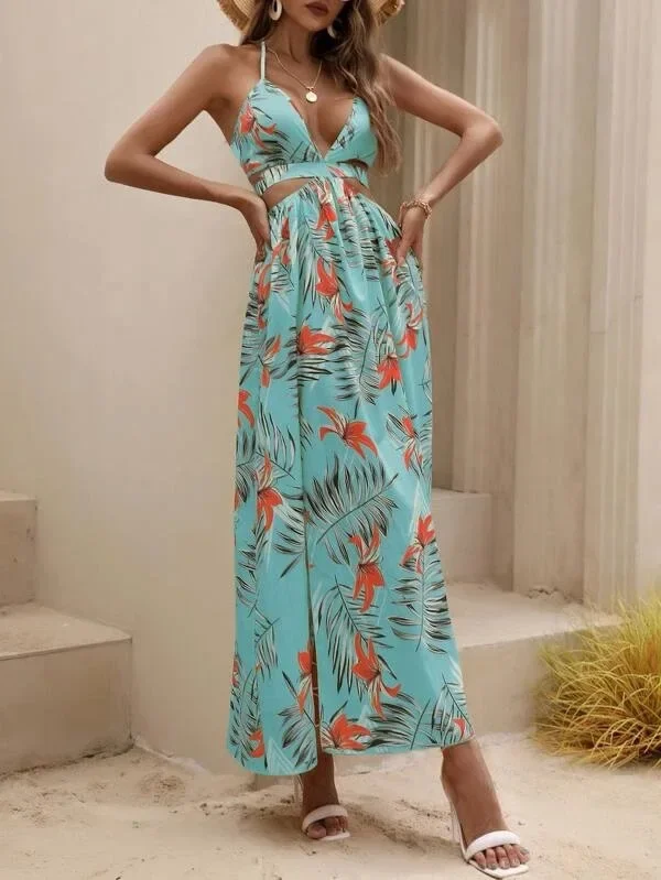 Elegant Bohemian Printed Dress: Sexy Bareback Bow Split Beach Party Wear 10 kf S125d2d95f32a4bd9bf1823ba0fd9ea2fm