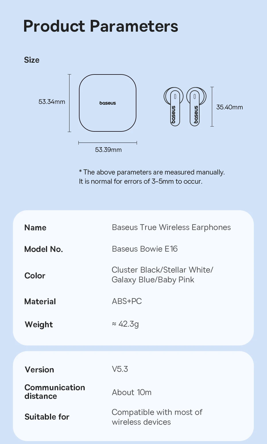 Baseus Bowie E16 TWS Earphones: BT 5.3, IPX4 Waterproof, 30H Playtime 14 kf S12e8ccc340dd46239de1a028c88f9933B