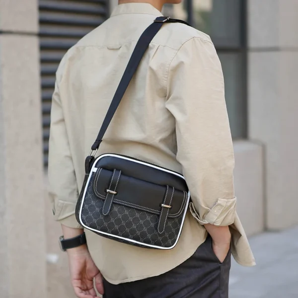Fashion Men's Satchels Bag High Quality Soft PU Leather Male Flap Handbag Casual Men Shoulder Bag Clutches Tote Bag - Image 5
