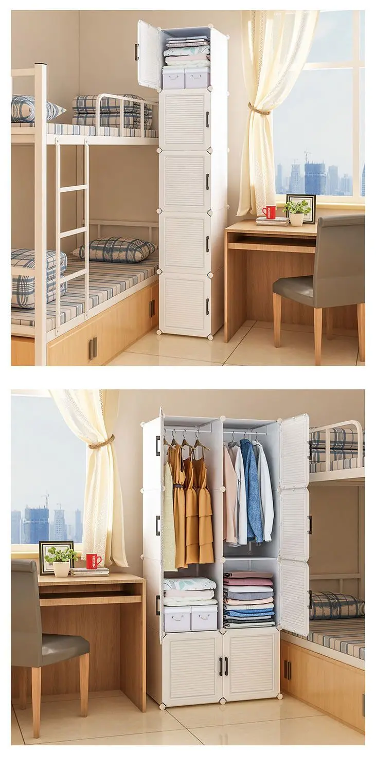 Household Folding Wardrobe: Dustproof Plastic Collapsible Storage Closet 14 kf S14a46ea90ce14aea93fcdbd3939cbfffT