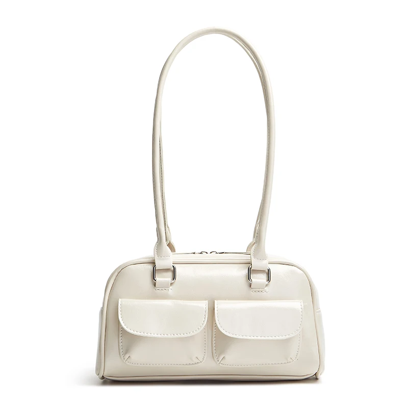 Oil Wax Leather Bowling Bag: Multi-Pocket Armpit Commuting Handbag 13 kf S15479a4467a14b3bb7d6a3dd54aada44O