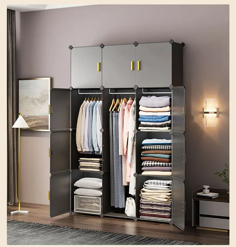 New Simple Wardrobe: Plastic Collapsible Sturdy Dustproof Cube Storage 16 kf S183c25adbbf54ef9abdb23820b6c8696O