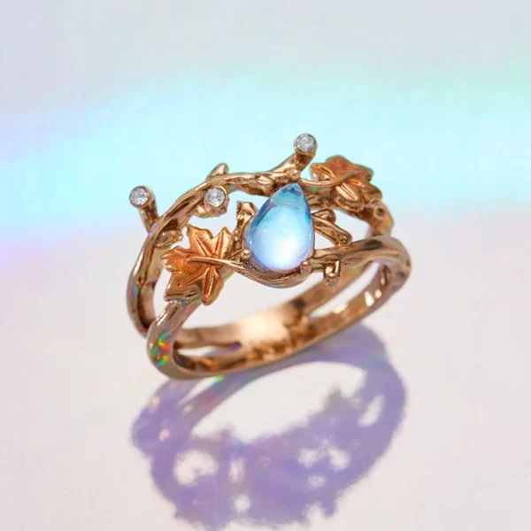 Creative Retro Niche Exquisite Branch Maple Leaf Ring Women's Fashion Creative Holiday Party Valentine's Day Jewelry Accessories - Image 3