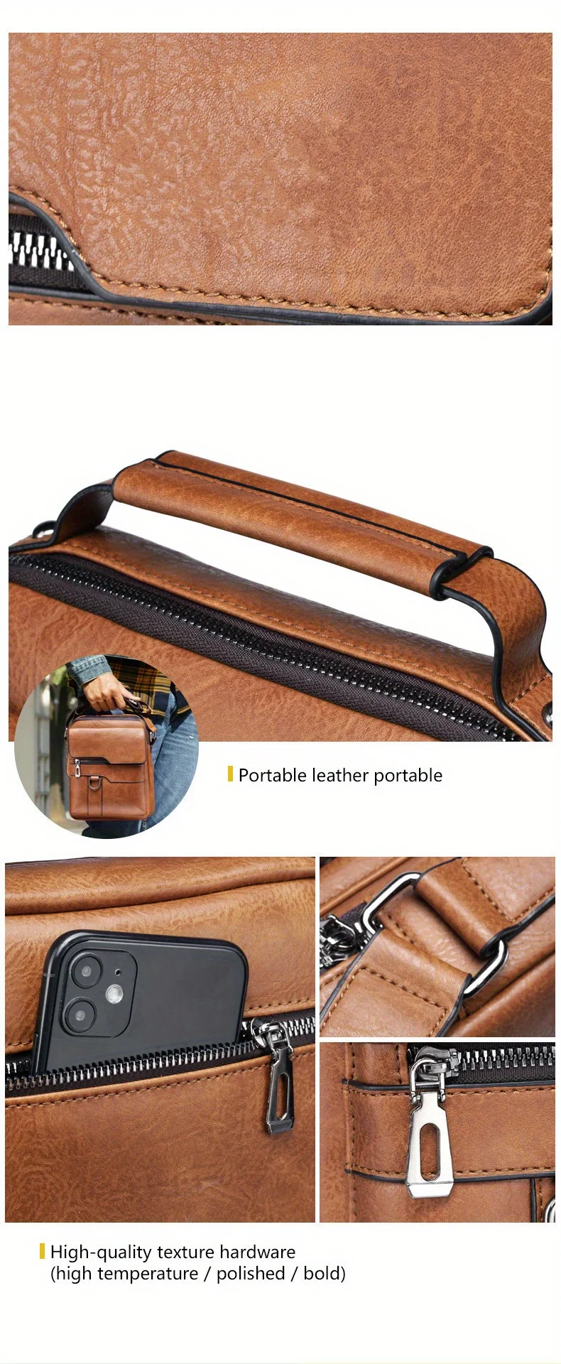 Men's Casual Crossbody Briefcase Backpack: Vertical Flap Messenger Bag 14 kf S1a133add212b4f13b60d7b8815c3d713f