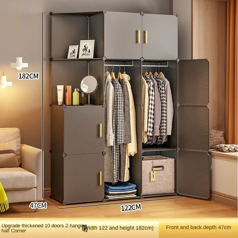Minimalist Wardrobe: Plastic Collapsible Cube Closet for Luxury Hotel/Home 19 kf S1ada96d3935241f58c396f75fb1c44483