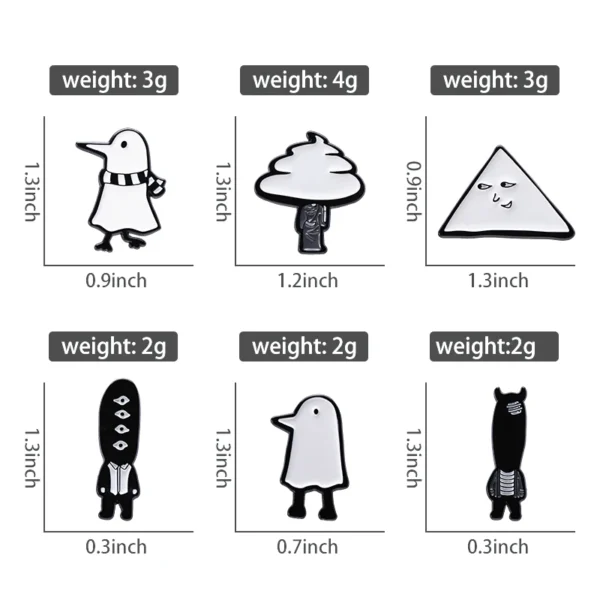 4-6Pcs/Set Punk Witch Ghost Skull Enamel Pin Cartoon Frog Black Bird Animal Medicine Bottle Brooch Clothes Lapel Badge Jewelry - Image 2