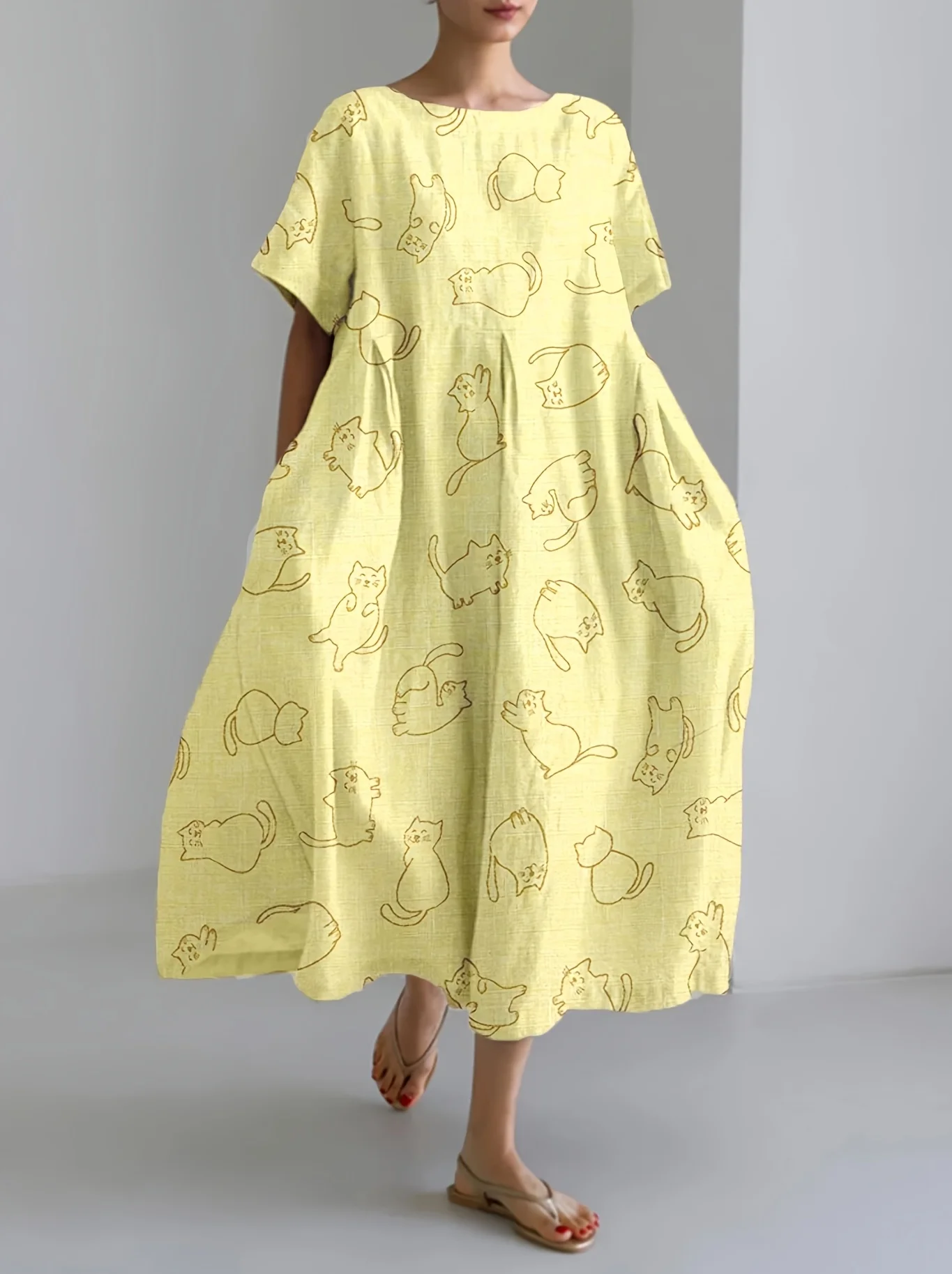 Women's plus size woven printed casual dress