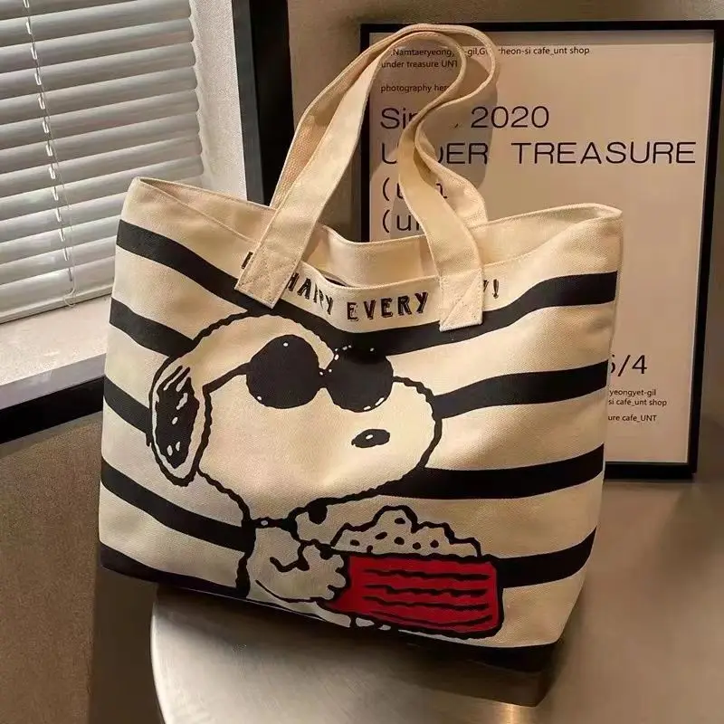 Disney Snoopy Canvas Bag: Cute Cartoon Tote for Students & Books 7 kf S1f207f4845864bb0a0515a43c8b63a31L