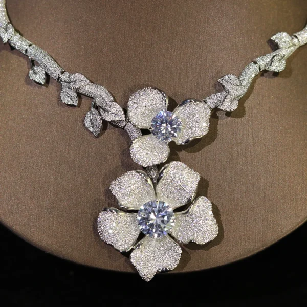 ASNORA Luxury Big Flowers Jewelry Set With Cubic Zirconia for Women Dubai Bridal Party Wedding Accessories indina Saudi Arabic - Image 6