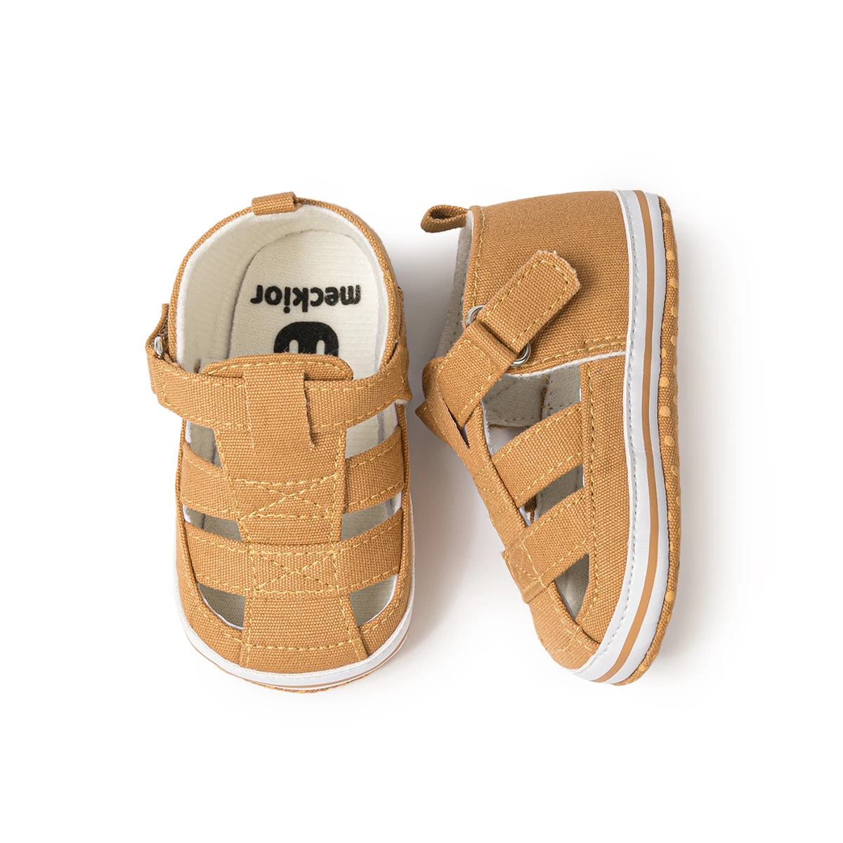 Meckior Canvas Baby Sandals: Newborn Casual Breathable First Walkers (0-18M) 11 kf S22645b6b727b4c0986beeb44873b48b6R