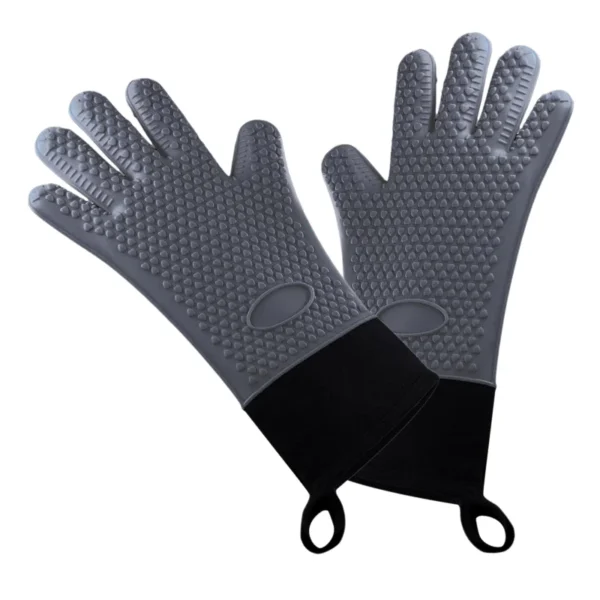 1Pc Double Layer BBQ Oven Gloves Silicone for Cooking Grilling Waterproof Mitts kitchen utensils oven mitts - Image 2