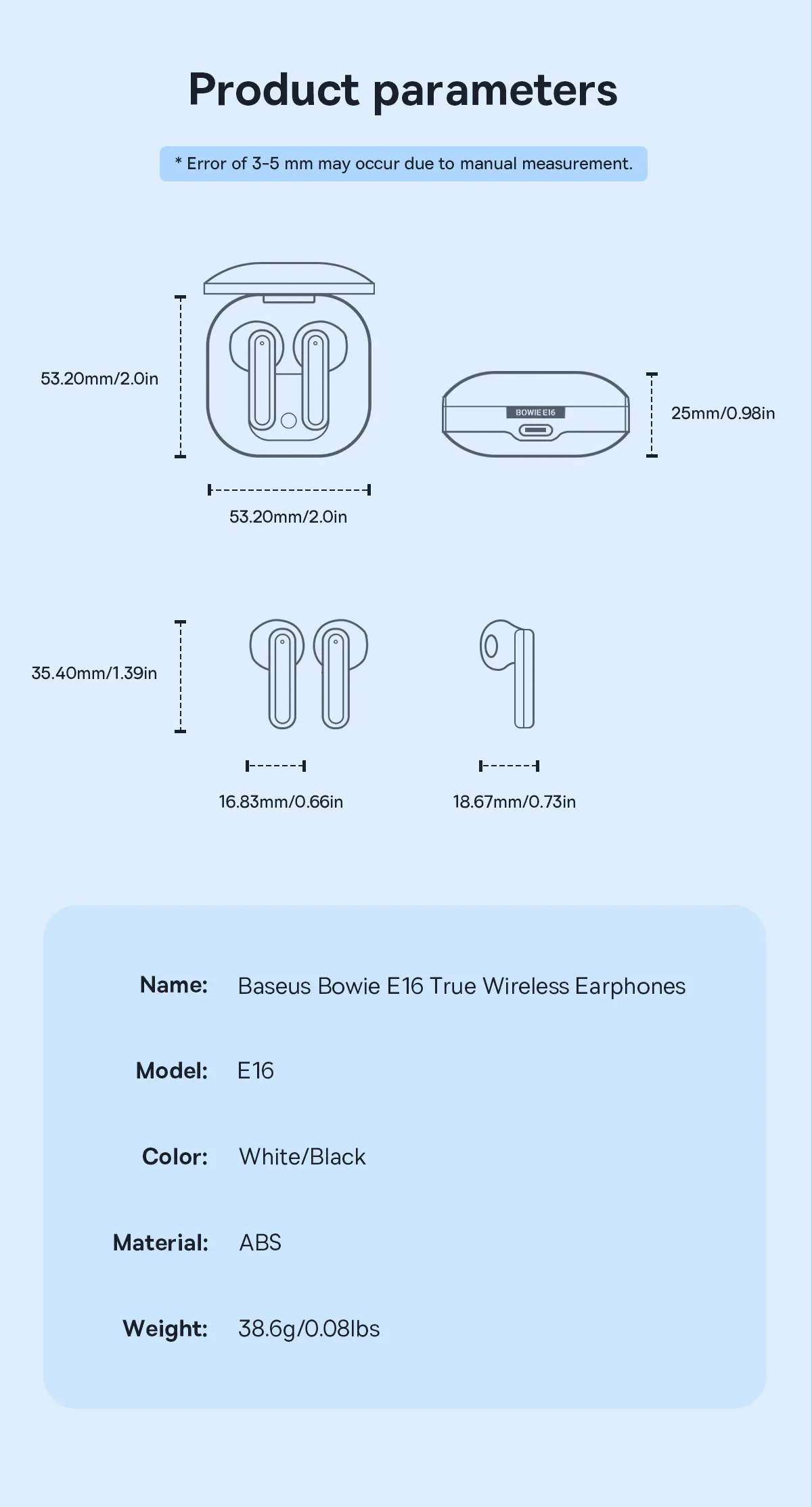 Baseus Bowie E16 TWS Earphones: BT 5.3, IPX4 Waterproof, 30H Playtime 23 kf S24575a771df4455d9beb4e0f36eb1afeR