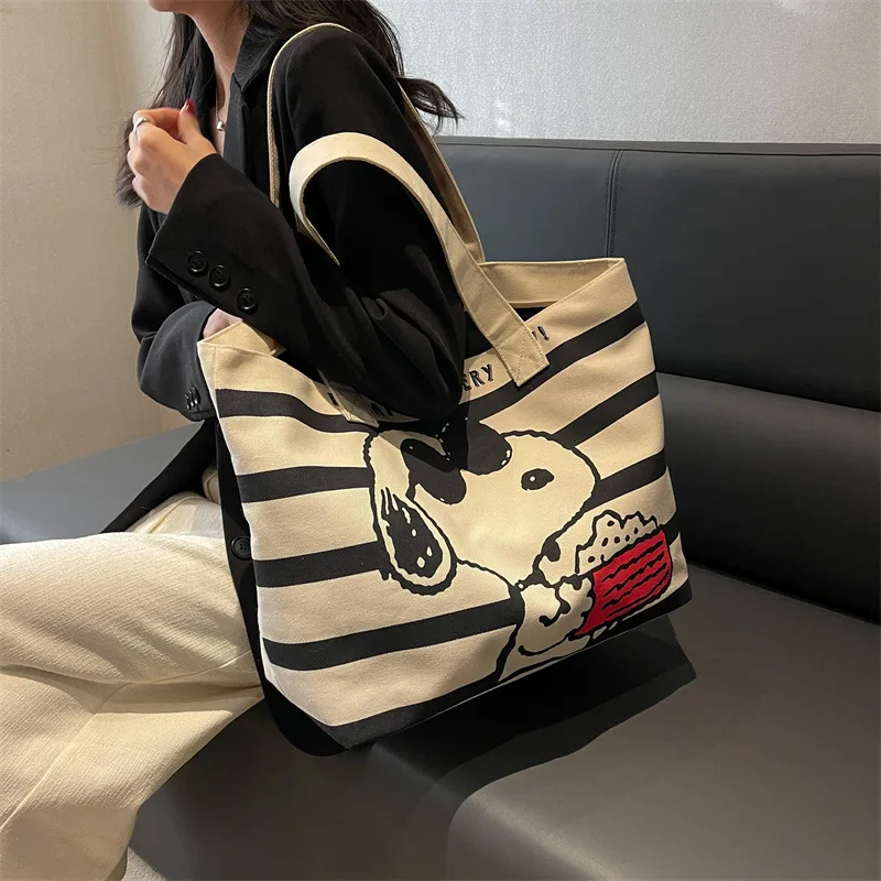 Disney Snoopy Canvas Bag: Cute Cartoon Tote for Students & Books 9 kf S24cd308326b243a8b9ef1a82933129deK
