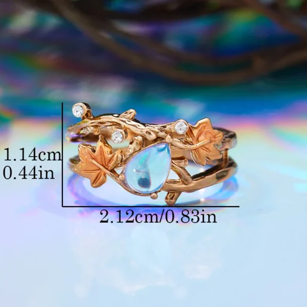Creative Retro Niche Exquisite Branch Maple Leaf Ring Women's Fashion Creative Holiday Party Valentine's Day Jewelry Accessories - Image 5