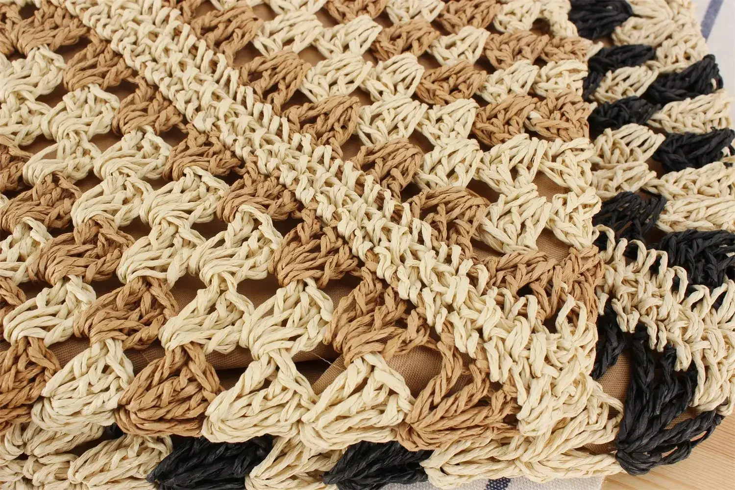 Weaving Clutches Top-Handle Bag: Large Portable Beach Shopper Tote Bag 33 kf S2571ce4f90a547beb70e53d327d3ae959