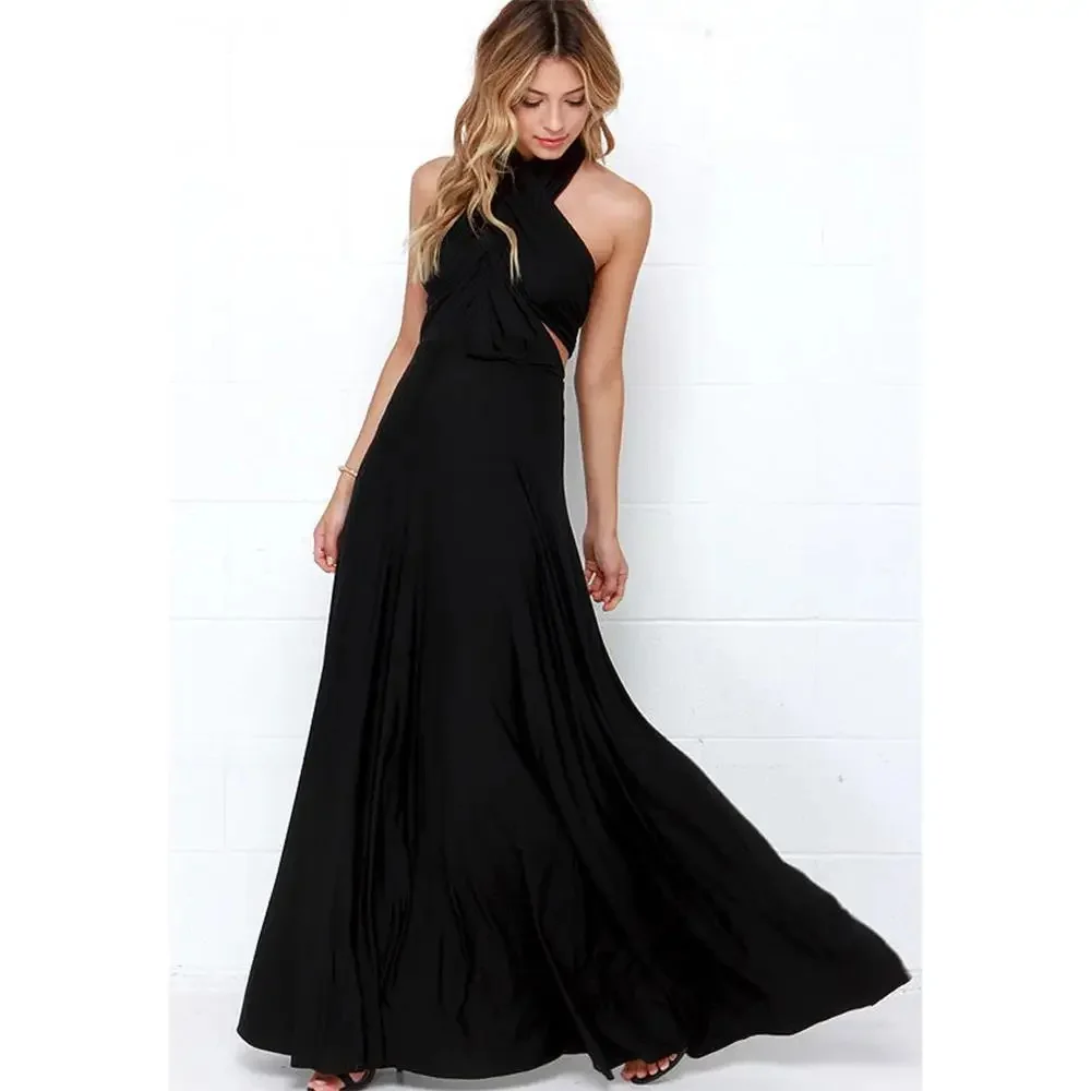 Multiway Wrap Convertible Maxi Dress: Boho, Club, Bridesmaid Bandage Robe 12 kf