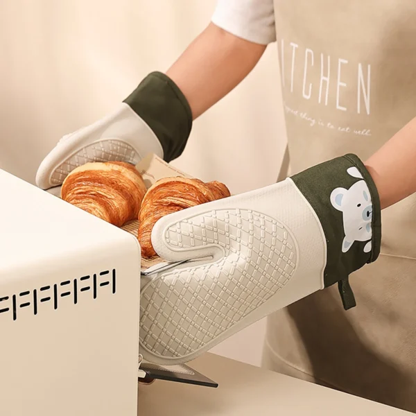 2pcs Silicone Gloves Thickened Insulation Gloves Anti Slip Anti Scald Oven Gloves Kitchen Baking ToolS - Image 4