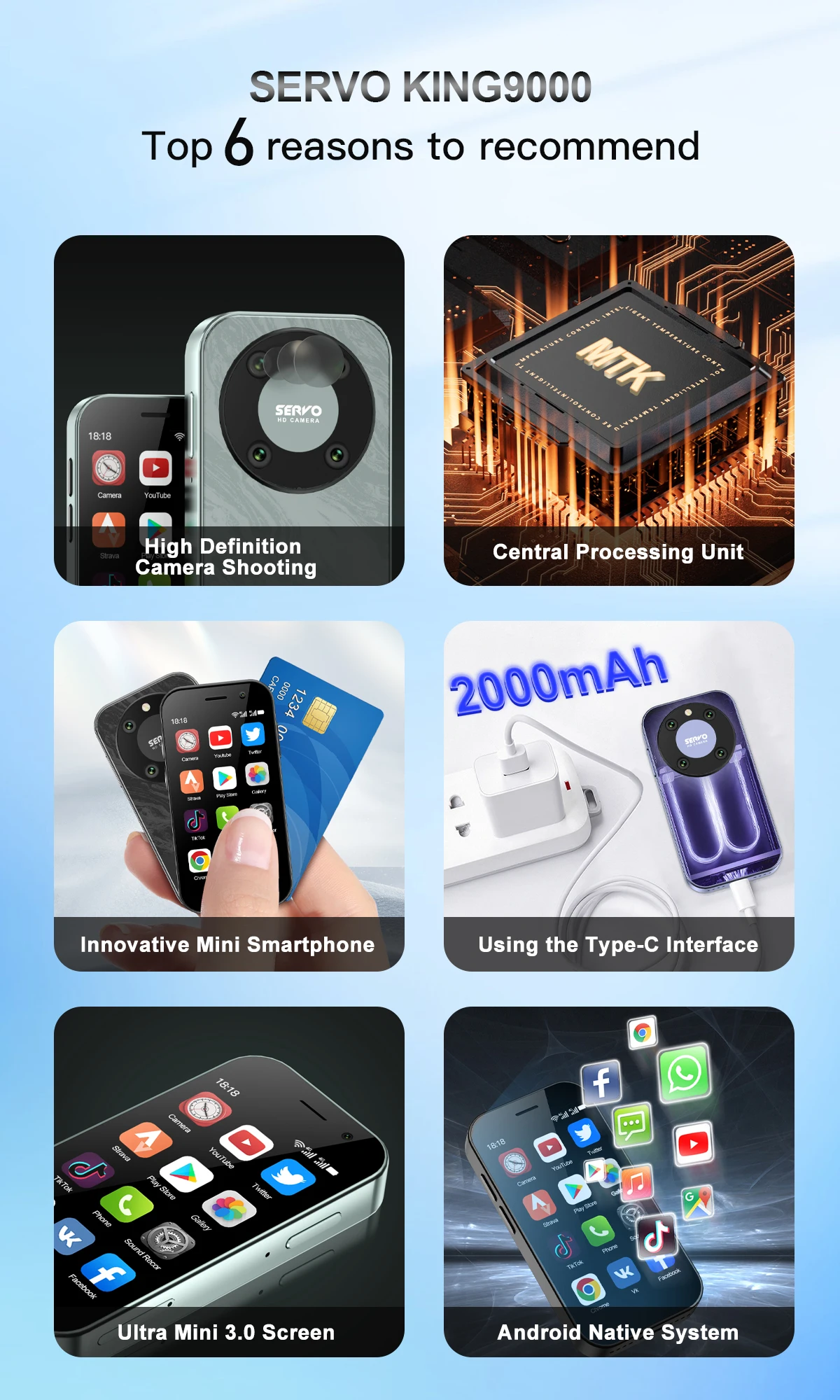 SERVO KING 9000 Mini Smartphone: Android 10, 4G LTE, Face Recognition 8 kf S26ba1ae4dd0546bab0038cf81a8a10deh