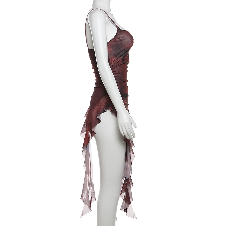 Nibber Mini Sling Dress: Sweet Gradient Ruffles Tassel Summer Party Wear 18 kf S272113a099b54f54b3d1e89b33c19460g