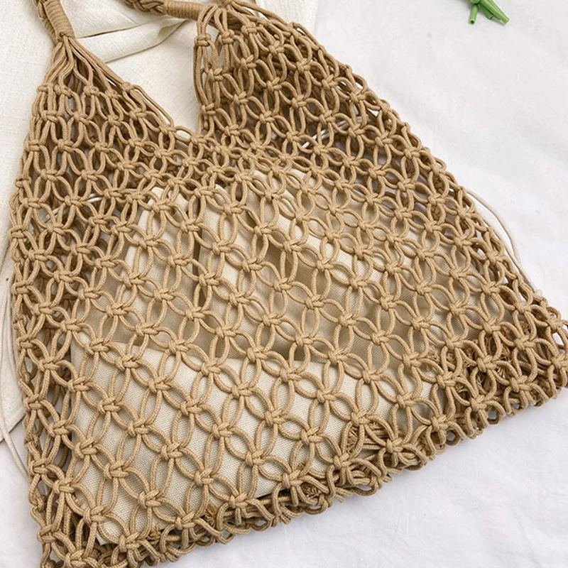 Woven Boho Shoulder Bag: Handmade Knitted Large Capacity Beach Tote 25 kf S2753d35f211d407ead218494789857ddz