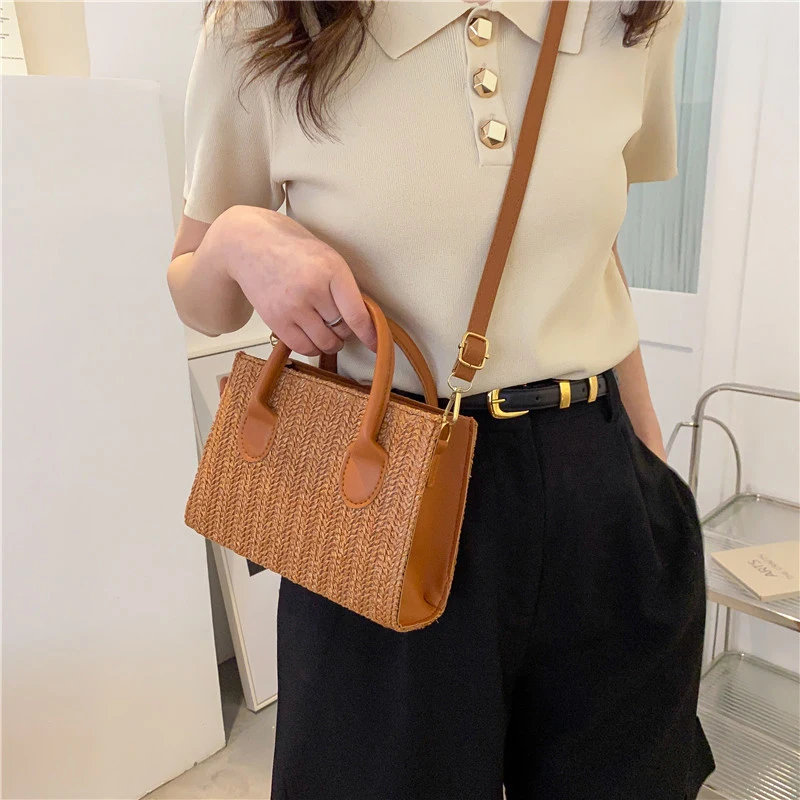 Grass Woven Crossbody Bag: Japanese Flower Handbag, Fashion Shoulder Bag 18 kf S28035ecf7b884be19c911fbc0793283bW