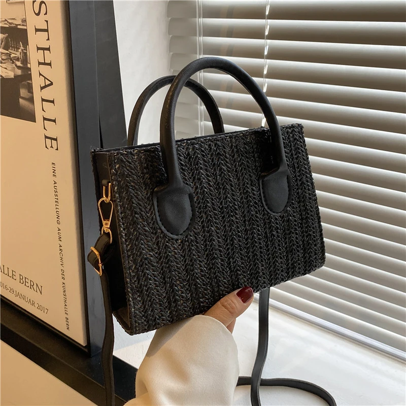 Grass Woven Crossbody Bag: Japanese Flower Handbag, Fashion Shoulder Bag 27 kf S286cb4dc3a174f31b89c7a324e7572d7B