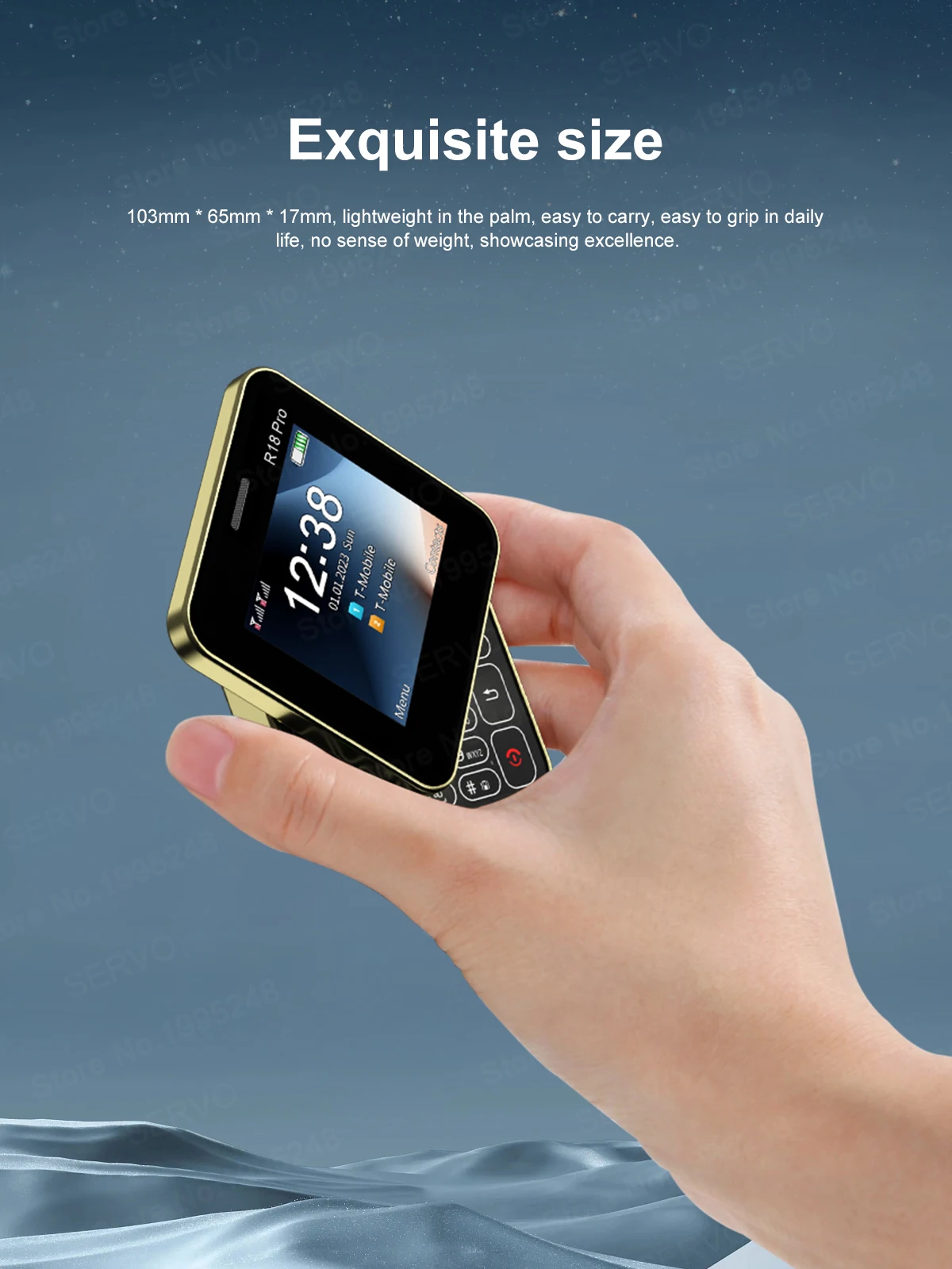 SERVO R18Pro Rotating Screen Mini Phone: Magic Voice, Button Slider, 2.4" 23 kf S2ba2015f01d4421ea0843edb537efcc8M