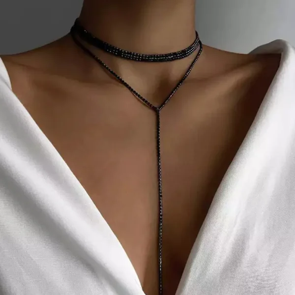 XSBODY Multi-Row Tassel Necklace for Women Boho Long Rhinestone Choker New Y Neck Accessories Fashion Jewellery Aesthetic 2022 - Image 4